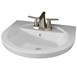 American Standard 0403.008.020 Tropic Petite 8-Inch Center Faucet Holes Pedestal Basin, White