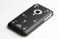 Apple iPhone Soft Polycarbonate Slim fit Case - Black with Star Tattoo (Cozip Brand) Made in Korea