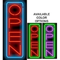 Vertical Deluxe Open Neon Sign - Large Size