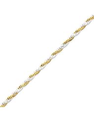 Sterling Silver 2.5mm Yellow Rope Chain - 24 Inch
