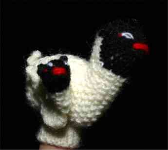 Childrens Toyshop  Toys : Finger Puppet Educational Toy Hand Knit Soft Wool FP_LAMBWBABY