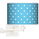 Mini Dots Aqua Giclee White Swing Arm Wall Light