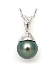 Sterling Silver Tahitian Black Pearl Pendant