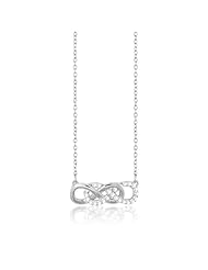 Sterling Silver and CZ 16" + 2" Extension Interlocking Infinity Figure 8 Necklace