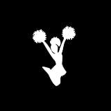Cheerleader Jump Girl Car Window Decal Sticker White 5"