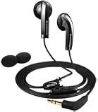 Sennheiser MX 660 Black Earbuds with Volume Control and Cable Winder (Black)