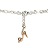 Anker-Fusskettchen Silber Schuh 25 cm, Artikelbeschreibung: vergoldet rose, Kettenart: Anker, Länge: 25 cm, Verschluss: Karabiner