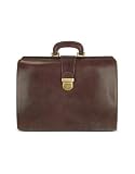 Forzieri Brown Italian Leather Buckled Large Doctor Bag