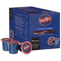 Timothys Colombian La Vereda Coffee For Keurig K-Cup Brewing System 108 Count