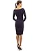PattyBoutik Mama Cowl Neck Ruched Stretch Maternity Dress (Navy Blue M)