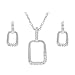 Tressa Sterling Silver CZ Accented Square Necklace and Earring Set