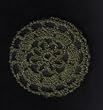 Olive Green Floral Crocheted Hair Bun Cover- LARGE