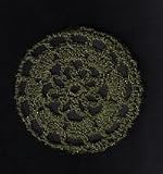 Olive Green Floral Crocheted Hair Bun Cover- LARGE