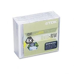TDK Systems 5PK DVD-RW 4.7GB 4X-W/ JC ( DVD-RW47CBXS5 )