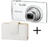 Pentax Optio P80 White Lc p3 White Leather Case Digital Camera Ultra Compact Camera