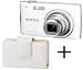 PENTAX Optio P80 - white + LC-P3 White Leather Case + 8 GB SDHC Memory Card