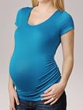 31ep5FI53ZL. SL160  A Pea in the Pod Collection: Short Sleeve Scoop Neck Side Ruched Maternity T Shirt