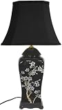 Amazing Bargain Big Discount Mark Down - 26" Asian Design Plum Blossom on Black Oriental Spice Jar Table Lamp