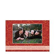 Gold & Red Swirls Photo Card Holiday Digital Photo Cards
