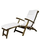 Outdoor Living : Steamer Chair Cushion - (white) - Furniture For Your Patio and Garden!