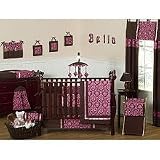 Bella Brown and Pink Baby Bedding 9pc Crib Set