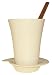 Design House Stockholm Spin Mug & Saucer - White + Teak Stirrer - Set of 2