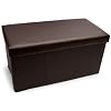 Homz Rectangular Faux-Leather Storage Ottoman