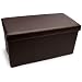 Homz Rectangular Faux-Leather Storage Ottoman