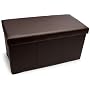 Homz Double Faux Leather Storage Ottoman