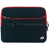 Apple iPad Wifi 3G Model 16GB, 32GB, 64GB Soft NEOPRENE BLACK With Red SLEEVE CASE Cover Pouch Carrying Bag