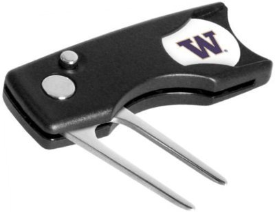 Washington Huskies Spring Action Divot Tool W/ Ball Marker - NCAA College Athletics