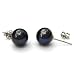 HinsonGayle AA+ Round 8.0-8.5mm Black Pearl Stud Earrings (14kWG)