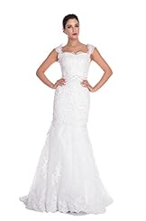 Strapless Square Neck Beaded Mermaid Wedding Dress  with a Chapel Train 