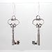 Dangling Antique Key Earrings in Sterling Silver, #8560