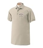 Personalized custom embroidered gymnastics design on polo shirt