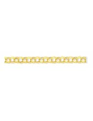 Genuine 14K Yellow Gold Lite 8.5mm Triple Link Charm Bracelet 7 Inches 7 Grams Of Gold 100% Satisfaction Guaranteed.