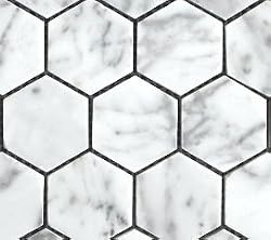 Carrara Bianco Polished 2" Hexagon Mosaic Tile (Sample)