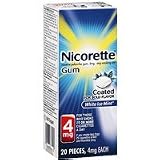 Nicorette polocrilex white ice coated chewing gum and stop smoking aid 4 mg - 20 ea