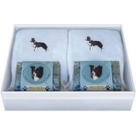 Double Gift Box with Border Collie Soap and Towel