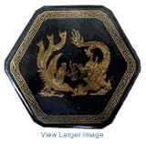 Chinese Checkers Set in a Leather Box with a Dragon