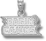 Louisiana-Lafayette Ragin' Cajuns Solid Sterling Silver ''RAGIN' CAJUNS'' Pendant
