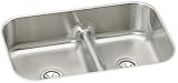 Elkay EAQDUH3421 Gourmet Stainless Steel Kitchen Sink Bright Satin 2 Basins
