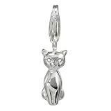 charms Vinani Damen Charms Anhänger Katze Sterling Silber 925 HKE