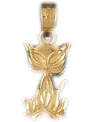 Dazzlers Solid 14k Gold Cat Charm Pendant Available in three colors from jewelsberry (weights: 0.9 grams only)