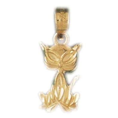 Cheap Girls Jewelry Dazzlers Solid 14k Gold Cat Charm Pendant Available in three colors from jewelsberry (weights: 0.9 grams only) For Sale