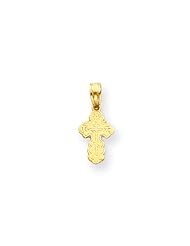 14k Small Eastern Orthodox Cross Charm