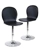 Winsome 93220 Faux Leather Shell Swivel Stool - Black - Set of 2
