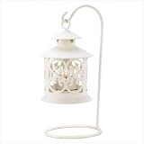 White Filigree Candle Lantern Style 12775
