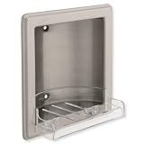 Franklin Brass 9096SN Soap Dish with Beveled Edges, Recessed, Satin Nickel