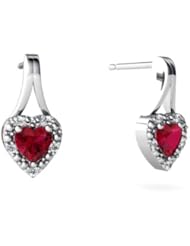 Created Ruby 14kt White Gold Earrings